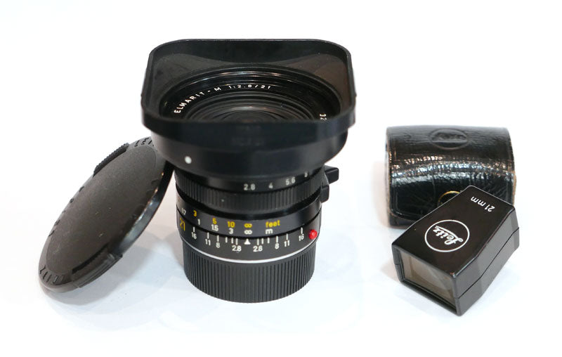 Leitz Elmarit-M 2,8/21 + parasoleil + viseur Leica 21mm