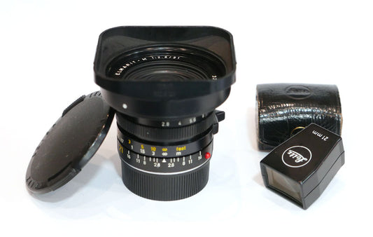 Leitz Elmarit-M 2,8/21 + parasoleil + viseur Leica 21mm