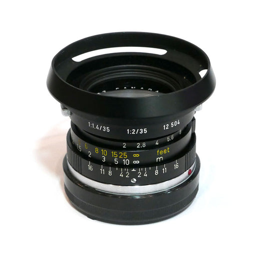 Leitz Summicron 2/35 v.II + parasoleil + filtre  + boîte